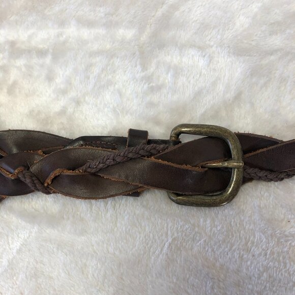 Brown Leather & Cord Braided Belt Unisex - Picture 4 of 7